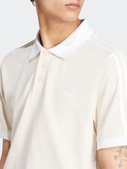 adidas originals White orignal Adicolor Classics 3 Stripes 100% Cotton Polo Shirt - Image 6 of 7