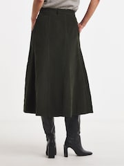 JD Williams Green Cord Godet Midi Skirt - Image 2 of 4