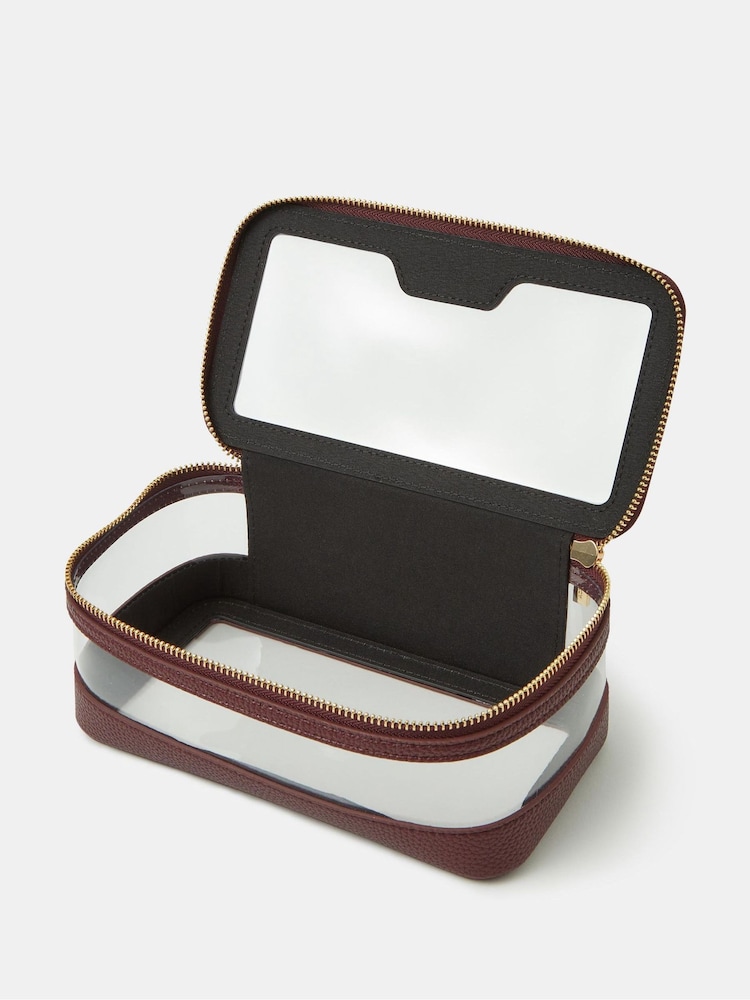 Accessorize Red Clear Travel Make-up Bag - Image 2 of 2 Accessorize Red Clear Travel Make-up Bag - Image 2 of 2