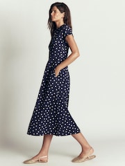 Boden Blue Polka Dot Fae Shirt Dress - Image 1 of 4
