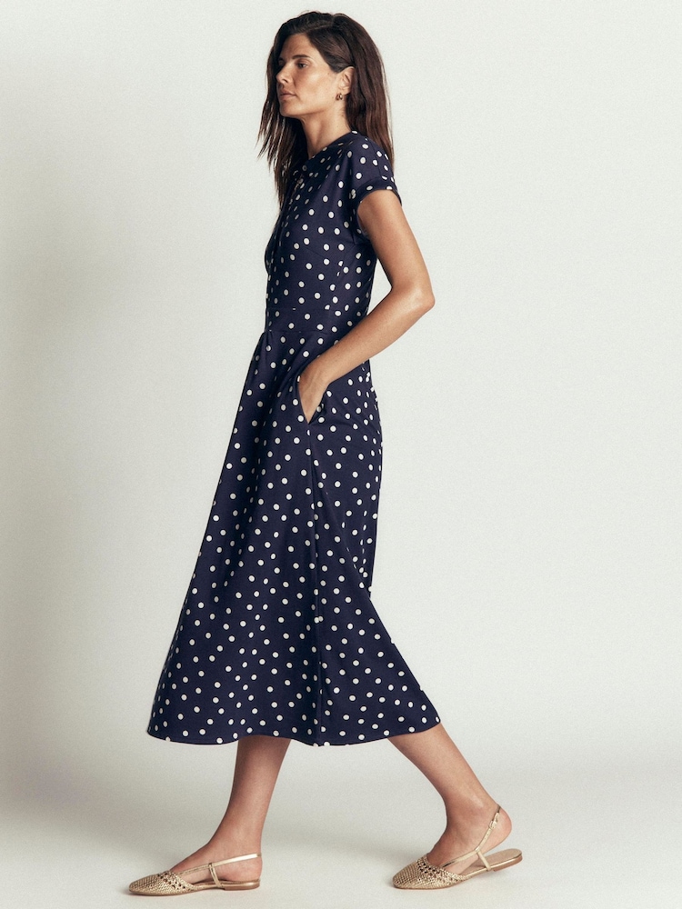Boden Blue Polka Dot Fae Shirt Dress - Image 1 of 4