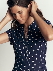 Boden Blue Polka Dot Fae Shirt Dress - Image 2 of 4