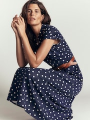 Boden Blue Polka Dot Fae Shirt Dress - Image 3 of 4