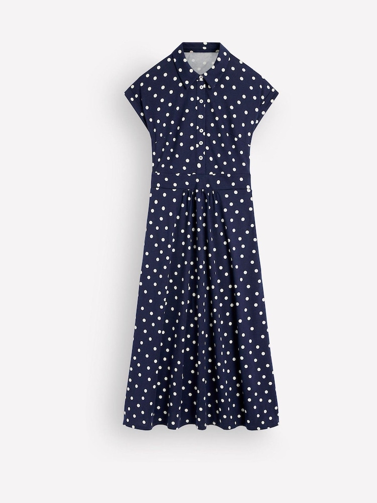 Boden Blue Polka Dot Fae Shirt Dress - Image 4 of 4