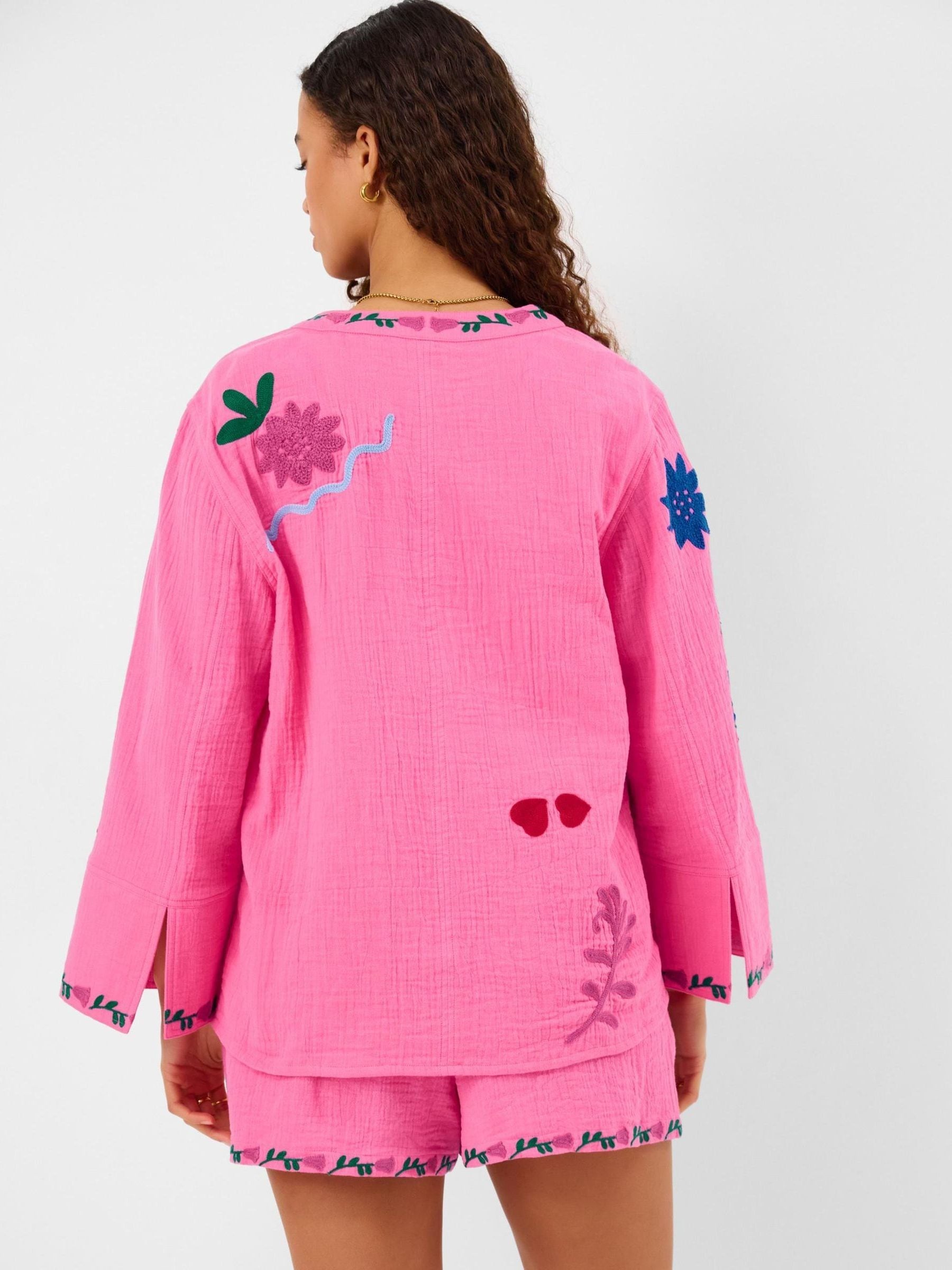 Next：日本 Accessorize Tropical Embroidered タイフロント シャツ