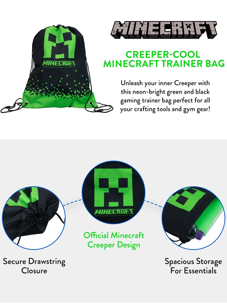 Character Black Minecraft Trainer Bag - Image 6 of 6