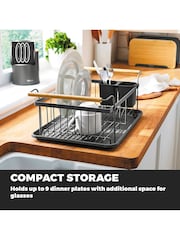 Tower Grey Scandi Dish Rack With Wooden Handles - Image 1 of 5