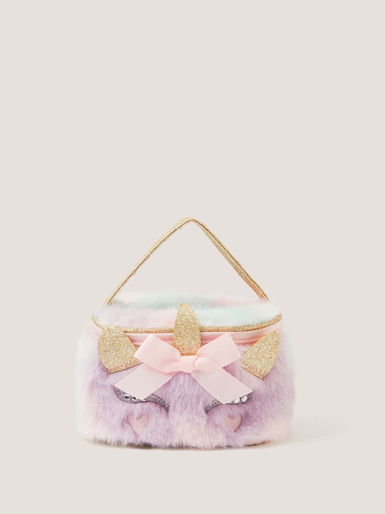 Monsoon Pink Fluffy Unicorn Make Up Bag - Image 2 of 5 Monsoon Pink Fluffy Unicorn Make Up Bag - Image 2 of 5