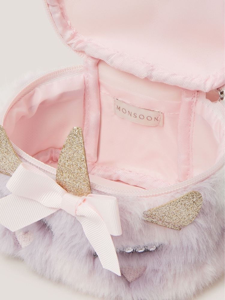 Monsoon Pink Fluffy Unicorn Make Up Bag - Image 5 of 5 Monsoon Pink Fluffy Unicorn Make Up Bag - Image 5 of 5