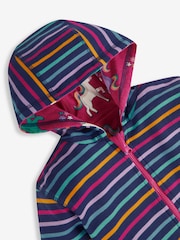 JoJo Maman Bébé Raspberry Pink Unicorn Appliqué Reversible Hoodie With Pet In Pocket - Image 4 of 7
