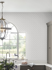 Laura Ashley White Mr Jones Paintable A4 Wallpaper Sample - Image 1 of 2