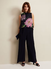 Phase Eight Black Floral Agnes Overlay Jumpsuit - Image 1 of 6