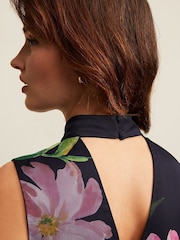 Phase Eight Black Floral Agnes Overlay Jumpsuit - Image 5 of 6