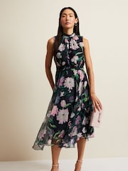 Phase Eight Black Petite Petite Lucinda Floral Dress - Image 2 of 8
