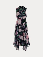 Phase Eight Black Petite Petite Lucinda Floral Dress - Image 8 of 8