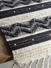 Monochrome Metallic Woven Kitchen Table Runner - Image 2 of 3