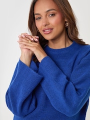 Threadbare Blue Relaxed Fit Crew Neck Jumper - Image 5 of 5