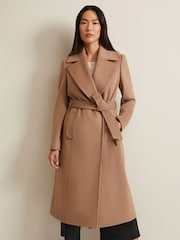 Phase Eight Camel Natural Livvy Wool Trench Coat - Image 1 of 7