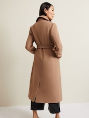 Phase Eight Camel Natural Livvy Wool Trench Coat - Image 2 of 7