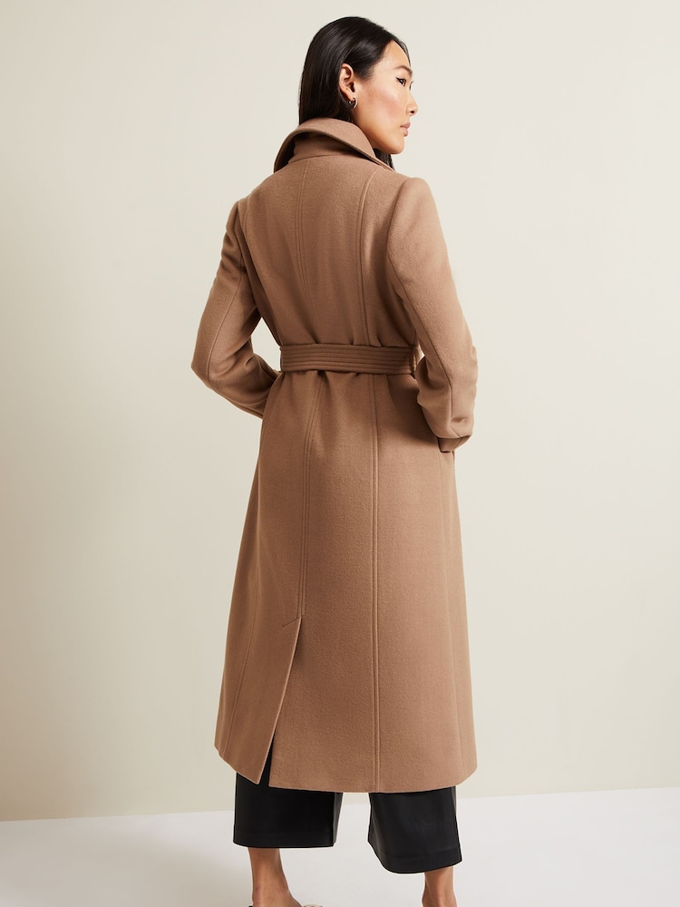 Phase Eight Camel Natural Livvy Wool Trench Coat - Image 2 of 7