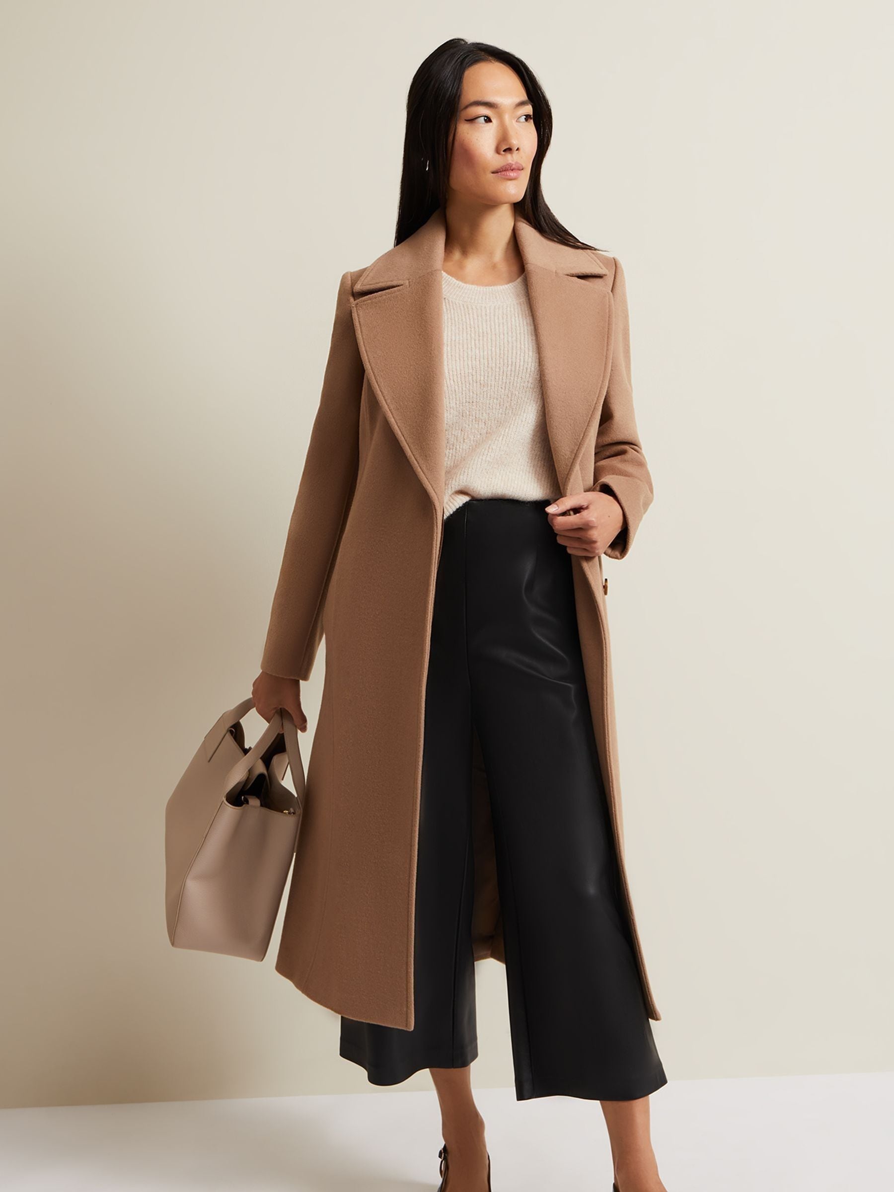 Buy Phase Eight Camel Natural Livvy Wool Trench Coat from Next USA