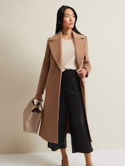 Phase Eight Camel Natural Livvy Wool Trench Coat - Image 4 of 7