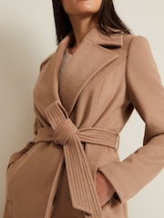 Phase Eight Camel Natural Livvy Wool Trench Coat - Image 5 of 7