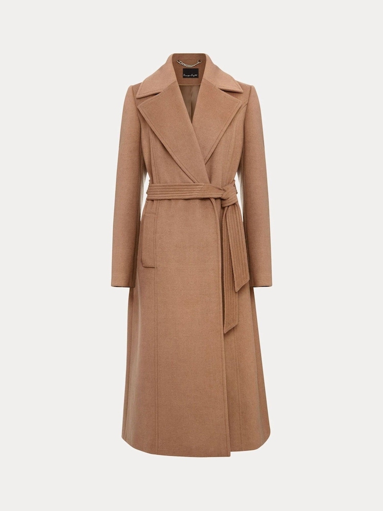 Phase Eight Camel Natural Livvy Wool Trench Coat - Image 7 of 7
