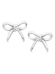 Beaverbrooks Children's Mini B Silver Bow Earrings - Image 1 of 5