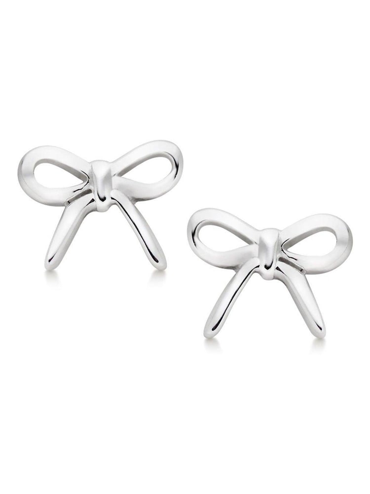 Beaverbrooks Children's Mini B Silver Bow Earrings - Image 1 of 5 Beaverbrooks Children's Mini B Silver Bow Earrings - Image 1 of 5