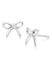 Beaverbrooks Children's Mini B Silver Bow Earrings - Image 2 of 5