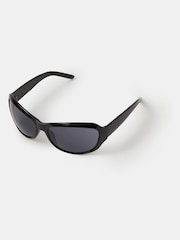Accessorize Black Plain Wrap Sunglasses - Image 1 of 2