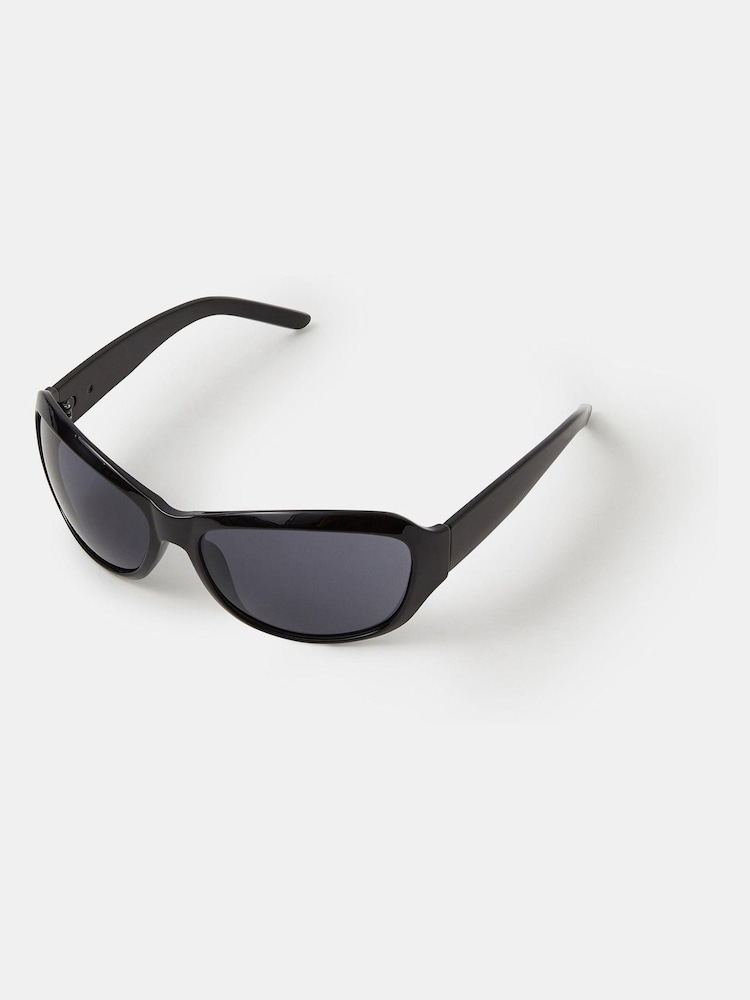 Accessorize Black Plain Wrap Sunglasses - Image 1 of 2 Accessorize Black Plain Wrap Sunglasses - Image 1 of 2