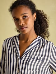 Joules Alma Navy & White Striped Pyjama Set - Image 4 of 7