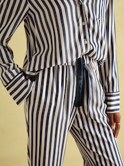Joules Alma Navy & White Striped Pyjama Set - Image 6 of 7