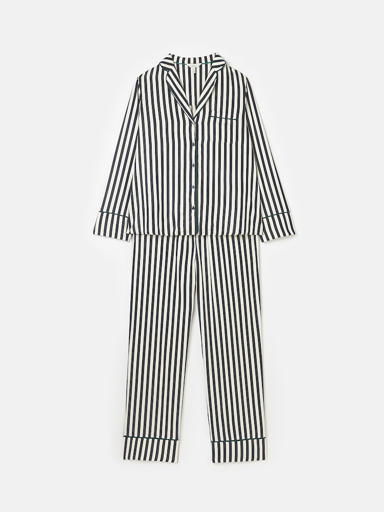 Joules Alma Navy & White Striped Pyjama Set - Image 7 of 7