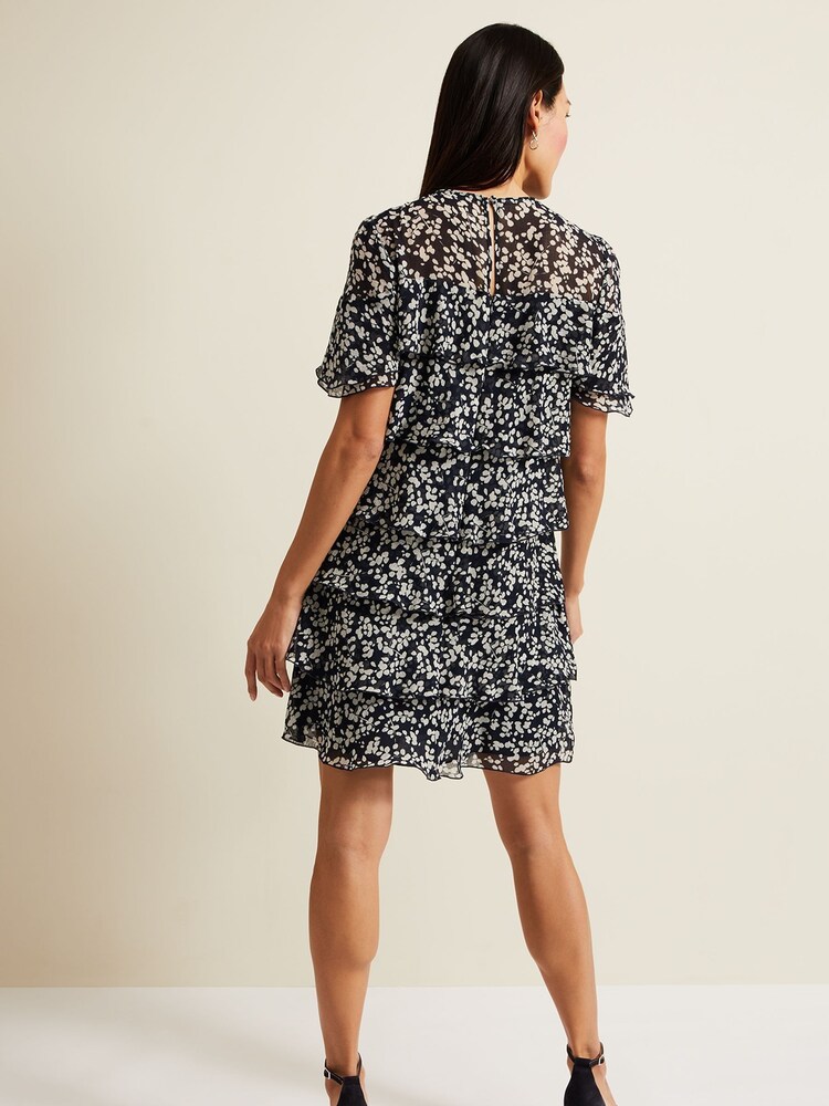 Phase Eight Natural Maeve Floral Tiered Shift Dress - Image 2 of 7