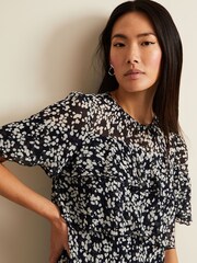 Phase Eight Natural Maeve Floral Tiered Shift Dress - Image 4 of 7