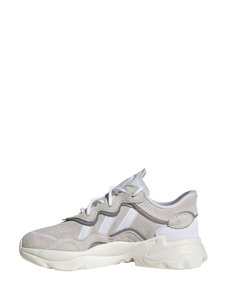 adidas Originals White Ozweego Trainers - Image 5 of 13