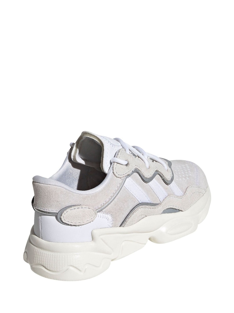 adidas Originals White Ozweego Trainers - Image 7 of 13