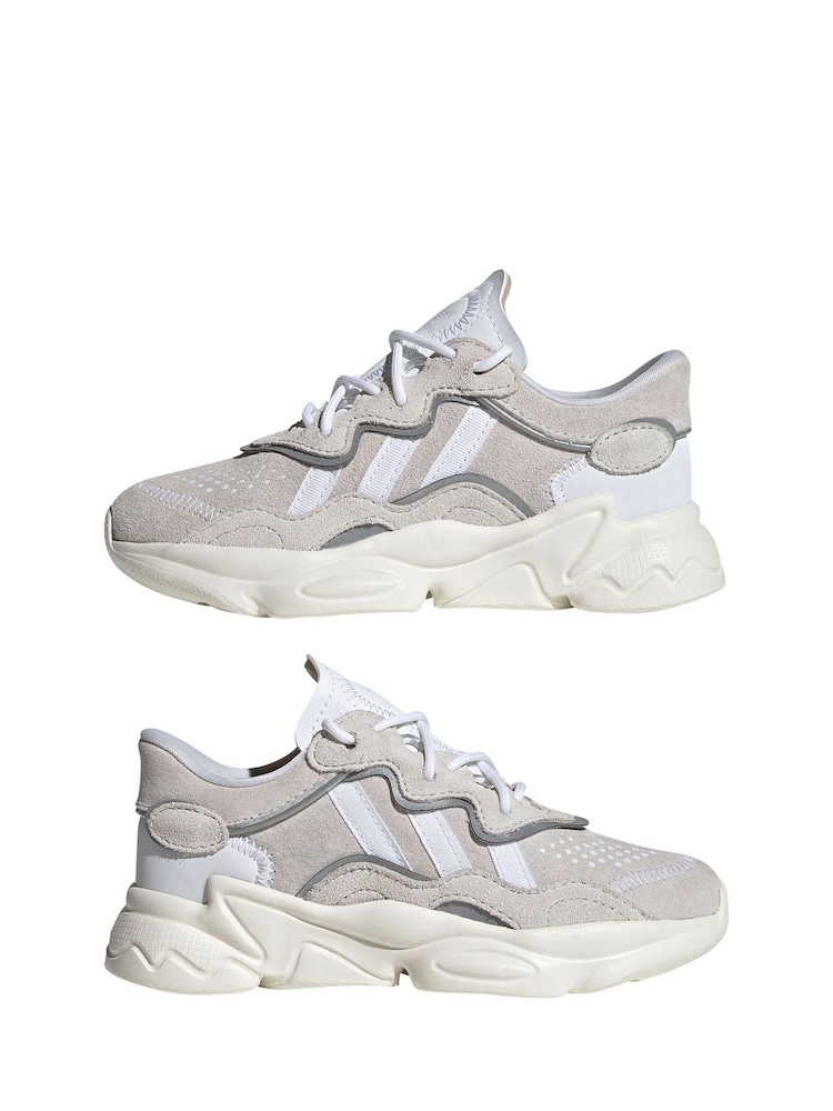 adidas Originals White Ozweego Trainers - Image 8 of 13