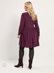 Yours Curve Purple Peplum Mini Dress - Image 3 of 6