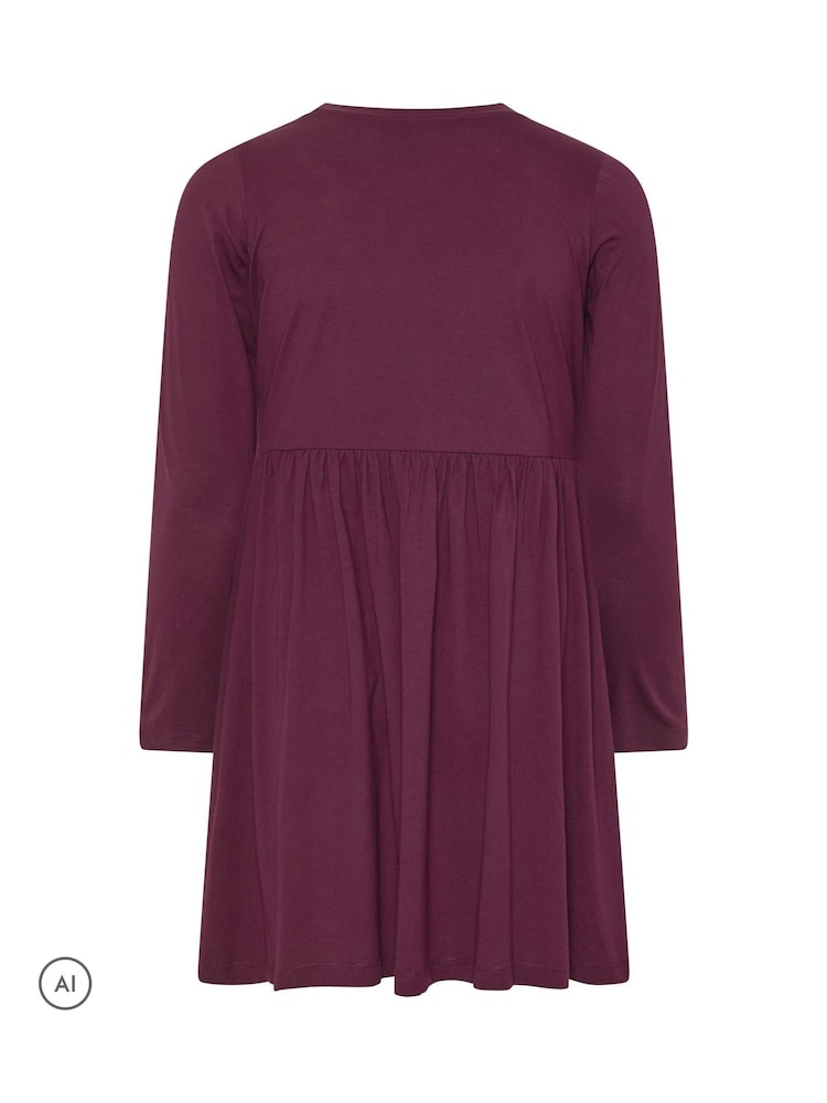 Yours Curve Purple Peplum Mini Dress - Image 6 of 6 Yours Curve Purple Peplum Mini Dress - Image 6 of 6