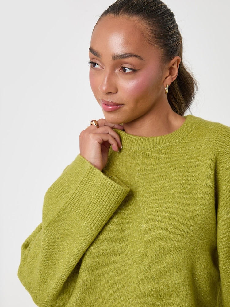 Threadbare Green Relaxed Fit Crew Neck Jumper - Image 5 of 5 Threadbare Green Relaxed Fit Crew Neck Jumper - Image 5 of 5