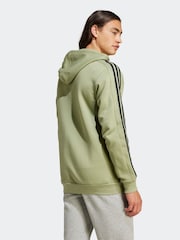 adidas Light Green Essentials Fleece 3 Stripes Zip Up Hoodie - Image 2 of 7