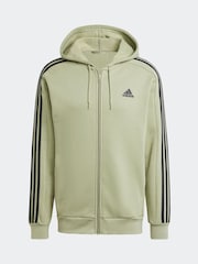 adidas Light Green Essentials Fleece 3 Stripes Zip Up Hoodie - Image 7 of 7