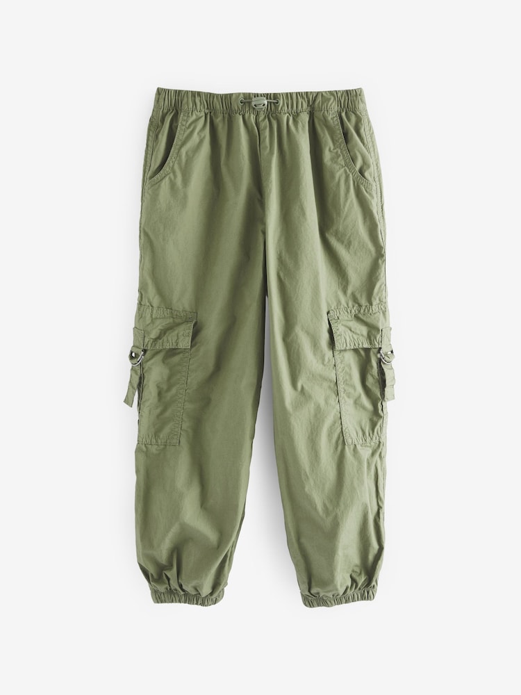 Khaki Green Jersey Lined Parachute Cargo Trousers (3-16yrs) - Image 1 of 7 Khaki Green Jersey Lined Parachute Cargo Trousers (3-16yrs) - Image 1 of 7