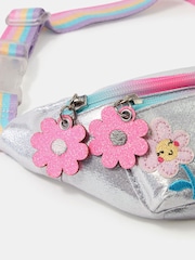 Angels By Accessorize Silver Girls Floral Metallic Belt Bag - Image 2 of 2