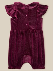 Monsoon Red Bow Velvet Romper - Image 2 of 3