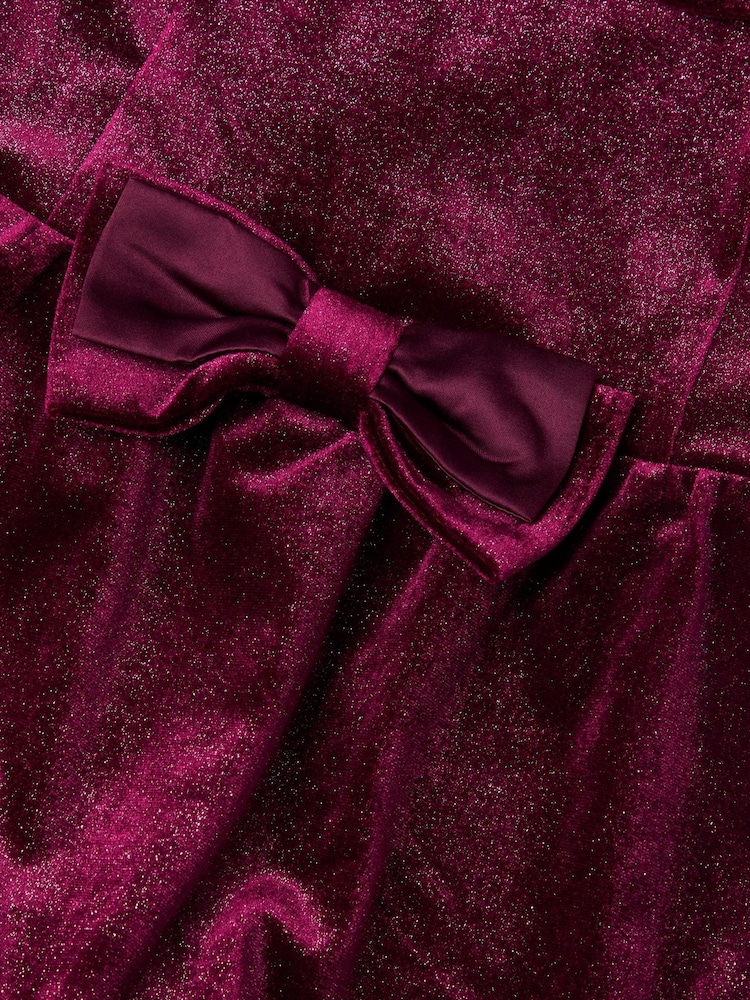 Monsoon Red Bow Velvet Romper - Image 3 of 3 Monsoon Red Bow Velvet Romper - Image 3 of 3
